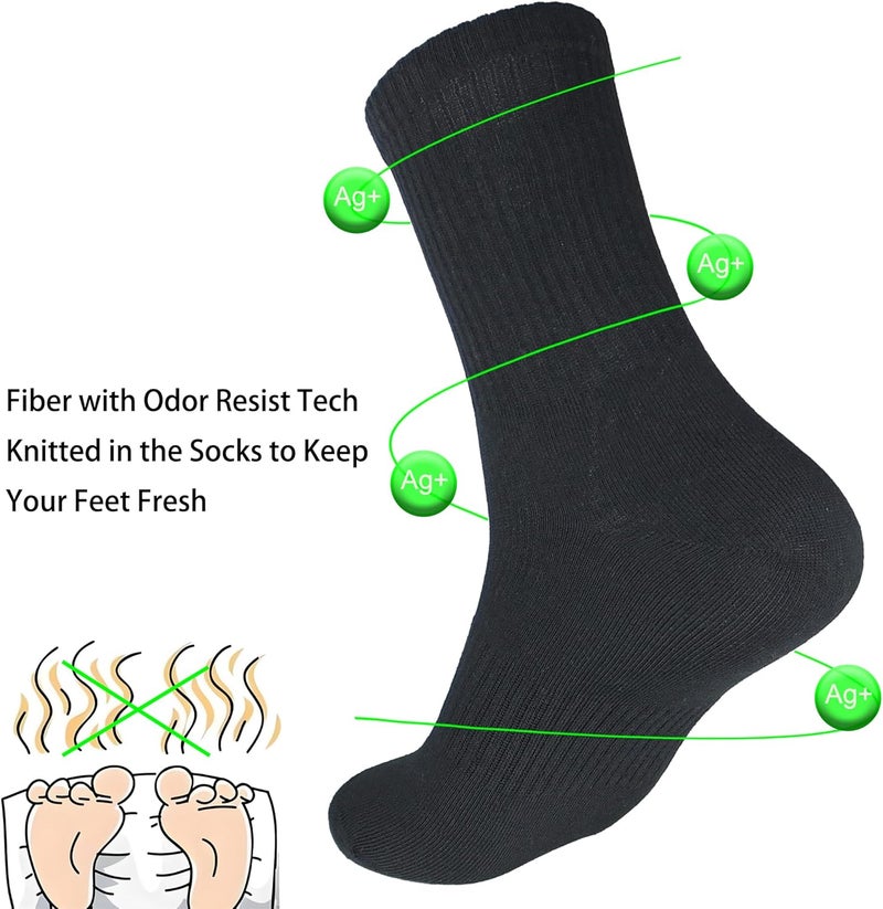 WindCrosser Womens Anti Stink Odor Resistant Seamless Cotton Moisture Wicking Crew Dress Socks, Size 6-10 - Image 3